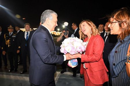Prime Minister of Italy arrives in Samarkand Prime Minister of Italy arrives in Samarkand